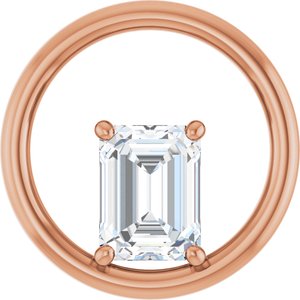 10K Rose Gold  8x6 mm Emerald Pendant Mounting