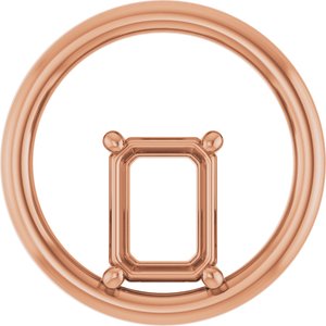 10K Rose Gold  8x6 mm Emerald Pendant Mounting – image 2