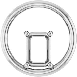 18K White Gold  8x6 mm Emerald Pendant Mounting – image 2