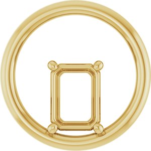 14K Yellow Gold  8x6 mm Emerald Pendant Mounting – image 2