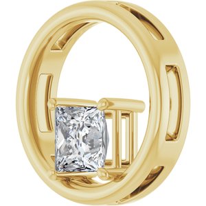 18K Yellow Gold  5.5 mm Square Pendant Mounting – image 3