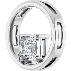 10K White Gold  5.5 mm Square Pendant Mounting – image 3
