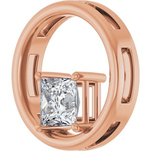 14K Rose Gold  5.5 mm Square Pendant Mounting – image 3