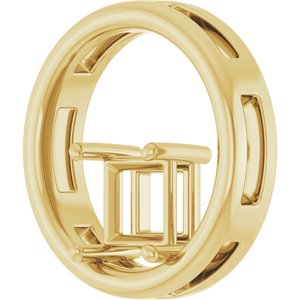 10K Yellow Gold  5.5 mm Square Pendant Mounting – image 4