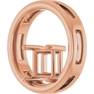 18K Rose Gold  5.5 mm Square Pendant Mounting – image 4