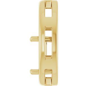 14K Yellow Gold  6.5 mm Square Pendant Mounting – image 6