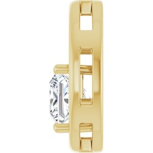 14K Yellow Gold  6.5 mm Square Pendant Mounting – image 5