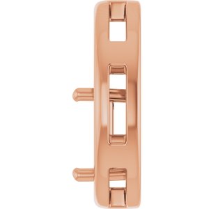18K Rose Gold  6.5 mm Square Pendant Mounting – image 6