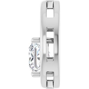 14K White Gold  6.5 mm Square Pendant Mounting – image 5