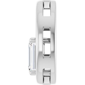 14K White Gold  7x5 mm Emerald Pendant Mounting – image 5