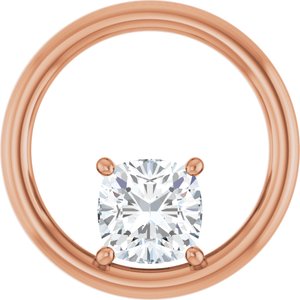 10K Rose Gold  6 mm Cushion Pendant Mounting