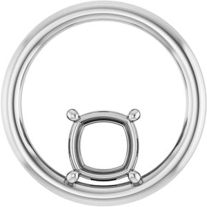 Sterling Silver  6 mm Cushion Pendant Mounting – image 2