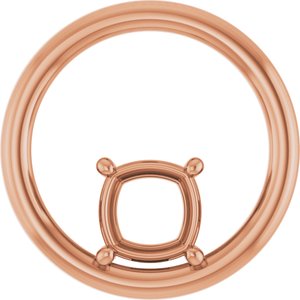 18K Rose Gold  6 mm Cushion Pendant Mounting – image 2