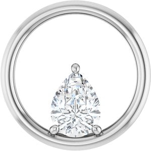 Continuum Sterling Silver  8x6 mm Pear Pendant Mounting