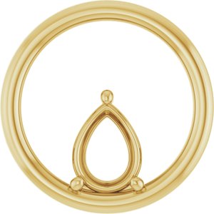 18K Yellow Gold  8x6 mm Pear Pendant Mounting – image 2