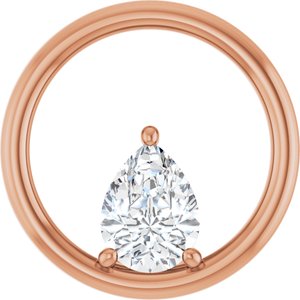 18K Rose Gold  8x6 mm Pear Pendant Mounting