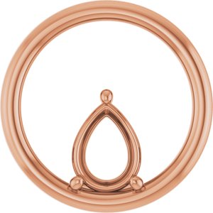 14K Rose Gold  8x6 mm Pear Pendant Mounting – image 2