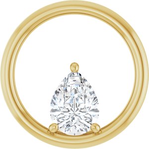 10K Yellow Gold  8x6 mm Pear Pendant Mounting