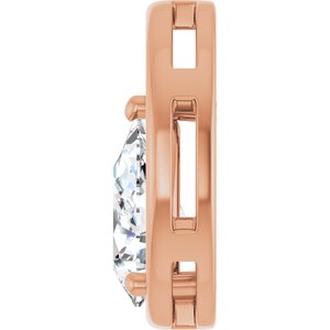 10K Rose Gold  12x8 mm Pear Pendant Mounting – image 5