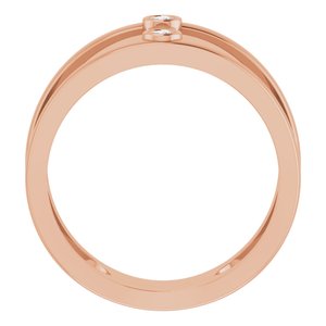 14K Rose Gold .06 CTW Natural Diamond Two-Stone Negative Space Ring