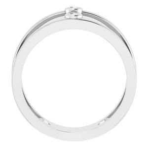 14K White Gold .06 CTW Natural Diamond Two-Stone Negative Space Ring