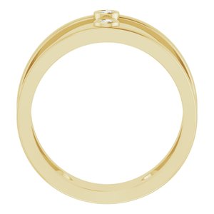 14K Yellow Gold .06 CTW Natural Diamond Two-Stone Negative Space Ring