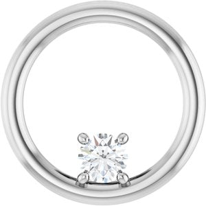 10K White Gold  3.8 mm Round Pendant Mounting