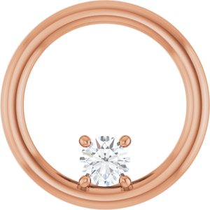 18K Rose Gold  3.8 mm Round Pendant Mounting