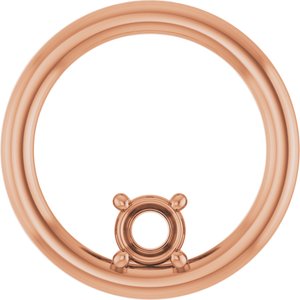 14K Rose Gold  3.8 mm Round Pendant Mounting – image 2