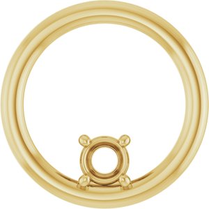 18K Yellow Gold  3.8 mm Round Pendant Mounting – image 2