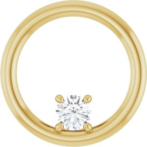 18K Yellow Gold  3.8 mm Round Pendant Mounting