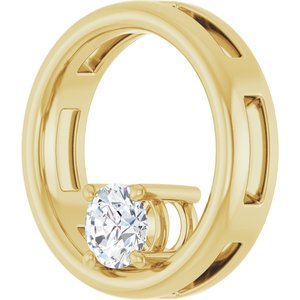 14K Yellow Gold  4.8 mm Round Pendant Mounting – image 3