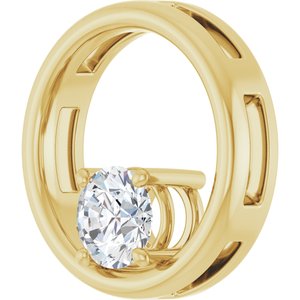 18K Yellow Gold  6 mm Round Pendant Mounting – image 3