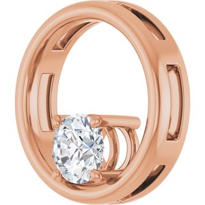18K Rose Gold  6 mm Round Pendant Mounting – image 3