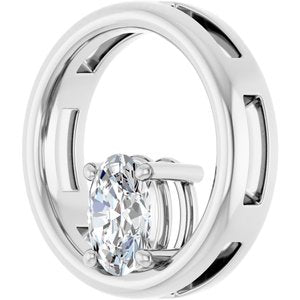 14K X1 White Gold  7x5 mm Oval Pendant Mounting – image 3