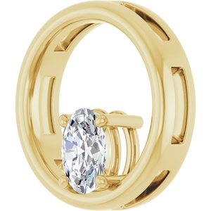 18K Yellow Gold  7x5 mm Oval Pendant Mounting – image 3