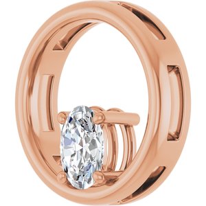 14K Rose Gold  7x5 mm Oval Pendant Mounting – image 3