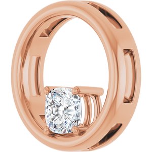 10K Rose Gold  5 mm Cushion Pendant Mounting – image 3