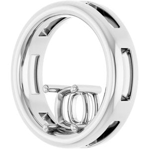 14K White Gold  5 mm Cushion Pendant Mounting – image 4