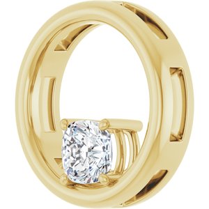 10K Yellow Gold  5 mm Cushion Pendant Mounting – image 3