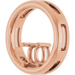 10K Rose Gold  5 mm Cushion Pendant Mounting – image 4