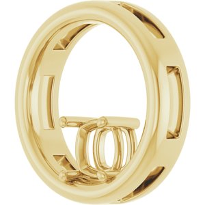 10K Yellow Gold  5 mm Cushion Pendant Mounting – image 4