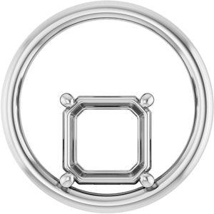 Platinum  8 mm Asscher Pendant Mounting – image 2