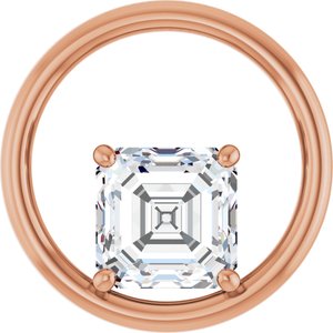 18K Rose Gold  8 mm Asscher Pendant Mounting