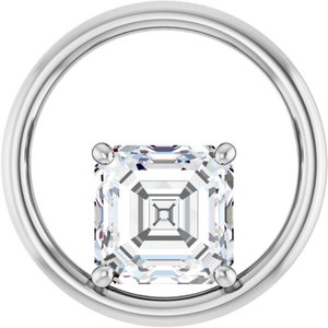 18K White Gold  8 mm Asscher Pendant Mounting