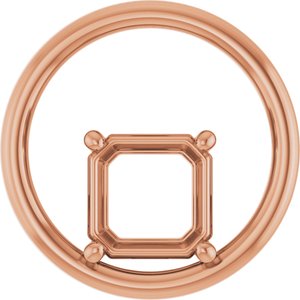 18K Rose Gold  8 mm Asscher Pendant Mounting – image 2