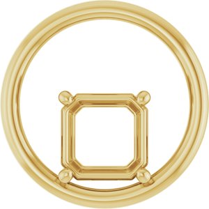14K Yellow Gold  8 mm Asscher Pendant Mounting – image 2