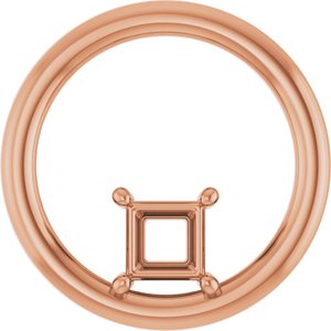 10K Rose Gold  4 mm Square Pendant Mounting – image 2
