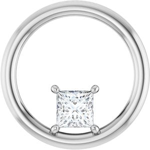 Platinum  4 mm Square Pendant Mounting