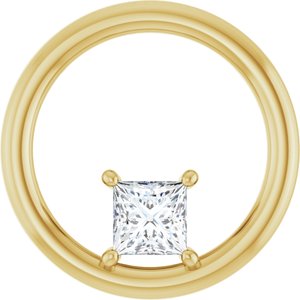 10K Yellow Gold  4 mm Square Pendant Mounting
